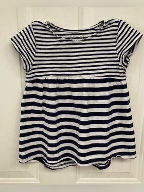 💙⛵️💙jumping beans Navy and White Striped Short-Sleeve Top